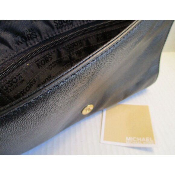 *Michael KORS Black Leather Envelope Clutch 2-Way - NWT - Picture 6 of 8